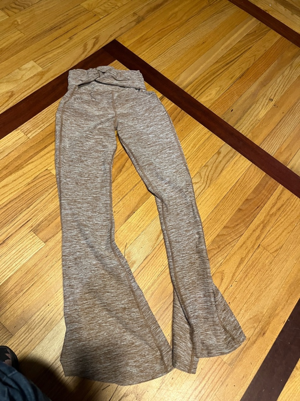 Heathered Taupe Flared Lounge Pants girls th